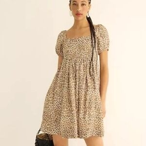 J Crew Linen Cupro Mini Babydoll Dress NWOT